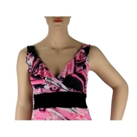Dana Point Womens Sleeveless V-Neck Dress Size XL Pink Black - Picture 9 of 11